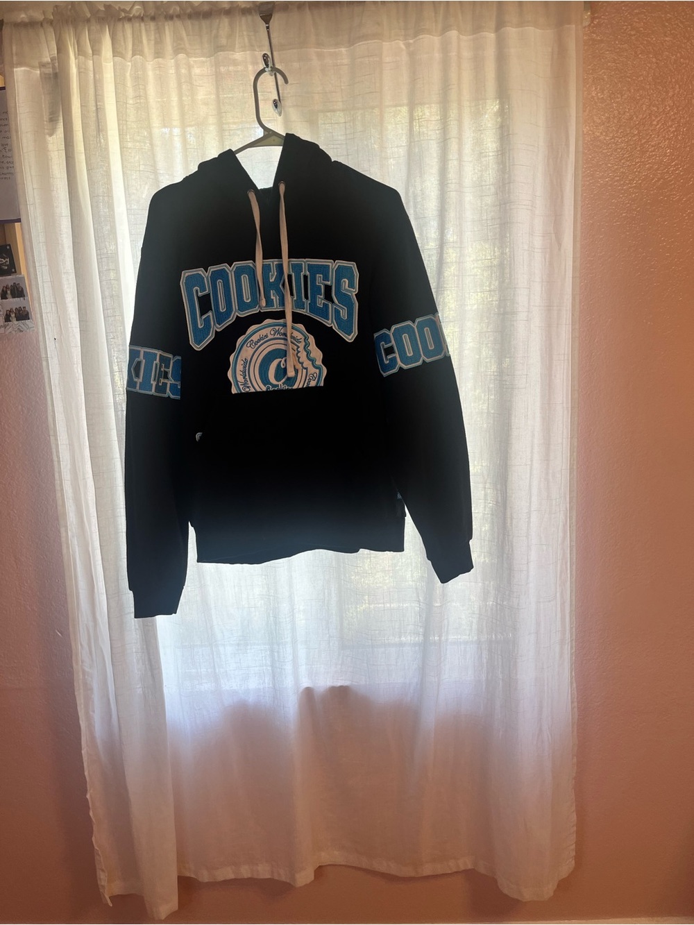 Cookies Black Hoodie with Blue Logo